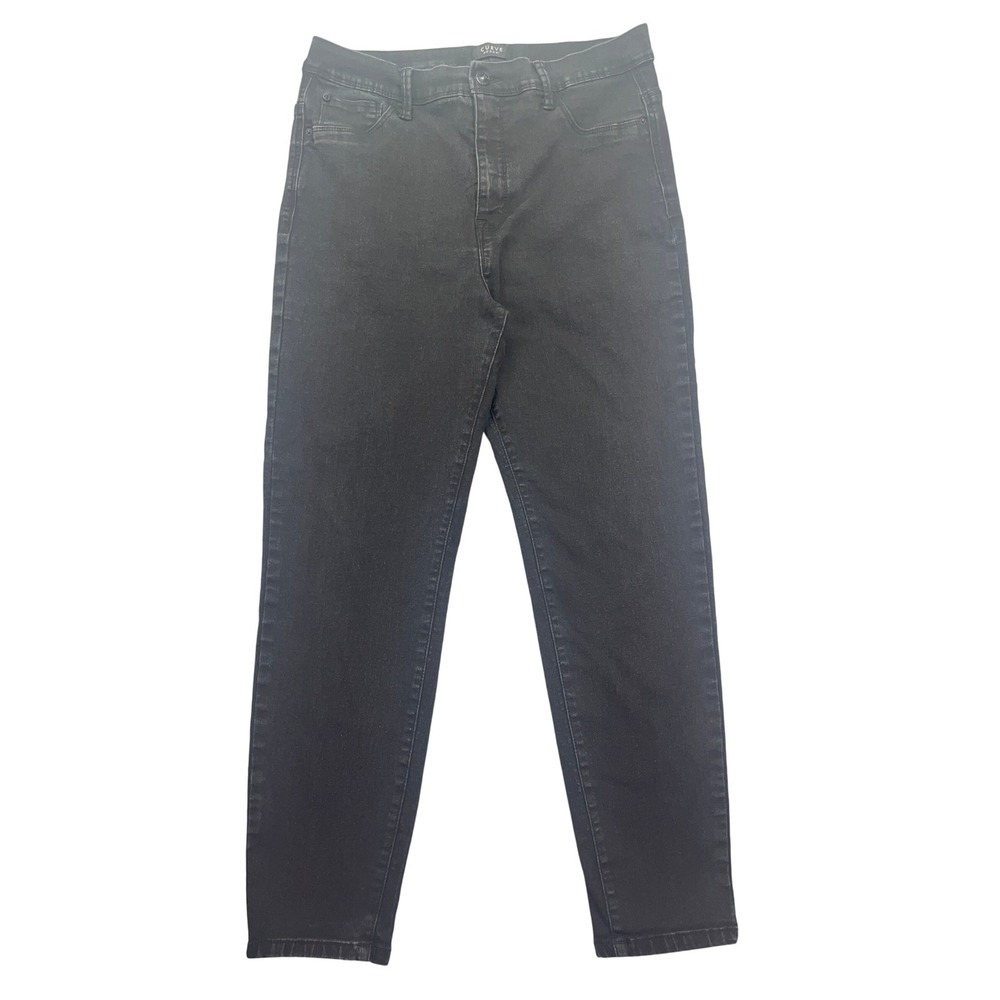 Curve Appeal Black Wash Jeans High Rise‎ Stretch Denim Womens Size 14 Fits 31"